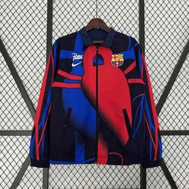 23-24 Barcelona Reversible Windbreaker Red&Navy Special Edition Style Double-Sides Jacket For Sale