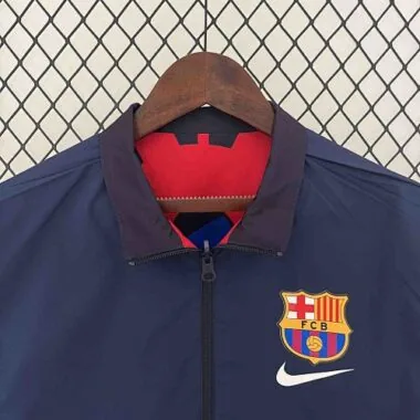 23-24 Barcelona Reversible Windbreaker Red&Navy Special Edition Style Double-Sides Jacket For Sale