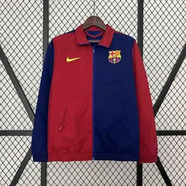 23-24 Barcelona Trench Coat Reversible Windbreaker Double-Sides Jacket