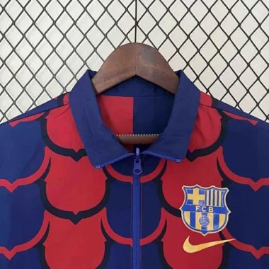 23-24 Barcelona Trench Coat Reversible Windbreaker Double-Sides Jacket