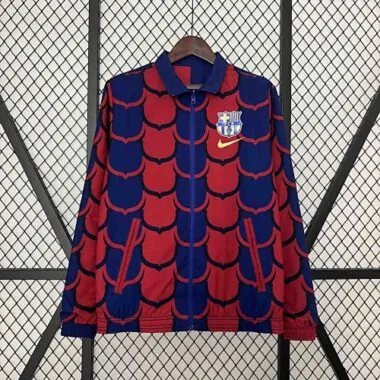 23-24 Barcelona Trench Coat Reversible Windbreaker Double-Sides Jacket