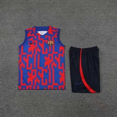 22-23 Barcelona vest training suit kit red and blue camouflage