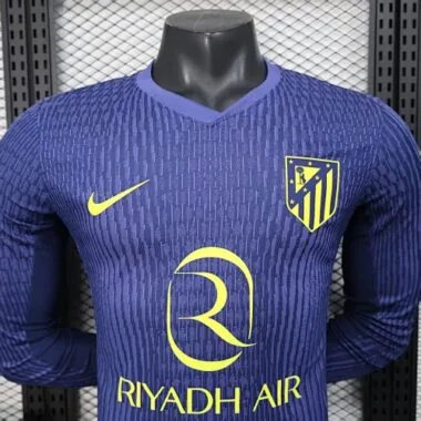 25-26 Atletico Madrid Away Long Sleeves Kit Player Version Soccer