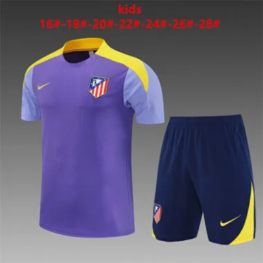 25-26 Atletico Madrid Purple Training Kids Kit Soccer AAAAJersey Yupoo