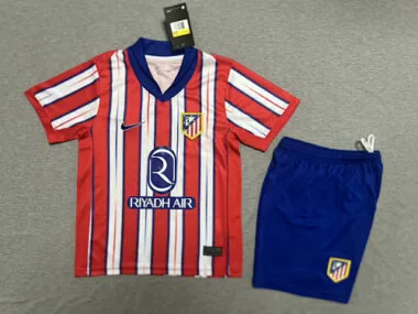 24-25 Atletico Madrid Home Kids Kit Soccer AAAAJersey