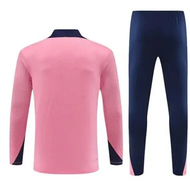 24-25 Atletico Madrid Long Sleeve Tracksuit Pink Training Suits Soccer Jerseys