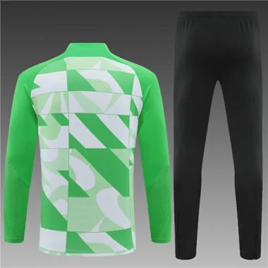 23-24 Atletico Madrid Long Sleeve Green Zipper Training Suits Jersey