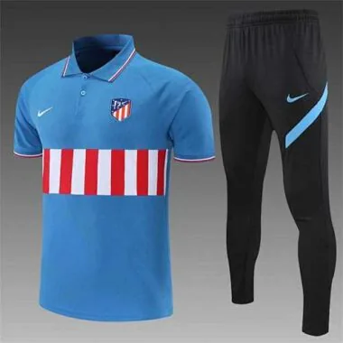 Atletico Madrid Polo sky blue with red and white