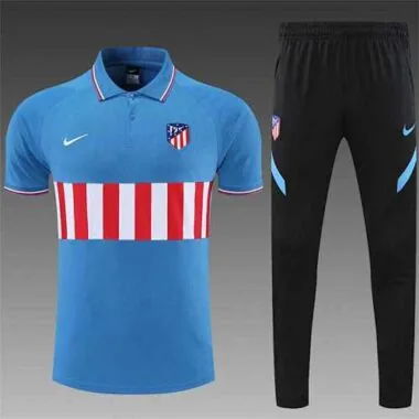 Atletico Madrid Polo sky blue with red and white