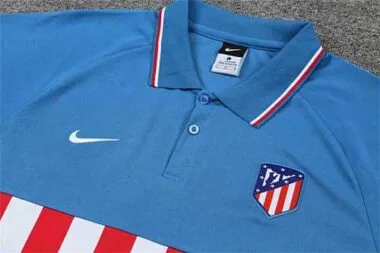 Atletico Madrid Polo sky blue with red and white