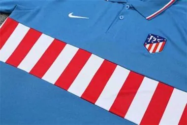Atletico Madrid Polo sky blue with red and white