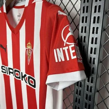 24-25 Sporting de Gijón thuisshirt Voetbaltenues Voetbal