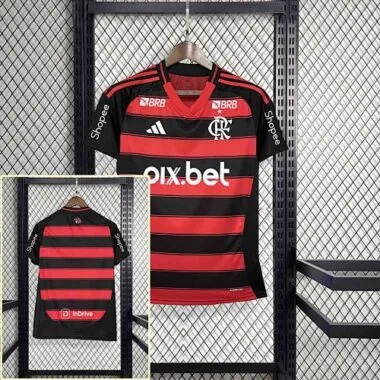 25-26 All Sponsor Flamengo Home Woman Kit Soccer