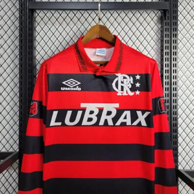 94-95 Flamengo Home Retro Kit Long Sleeve Vintage Shirt Football