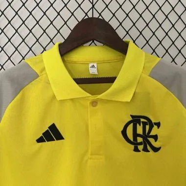 Camisola polo amarela de treino do Flamengo 2024