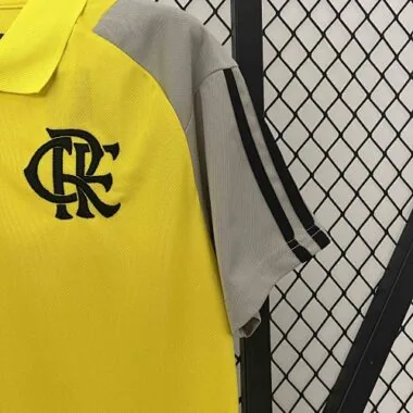 Camisola polo amarela de treino do Flamengo 2024