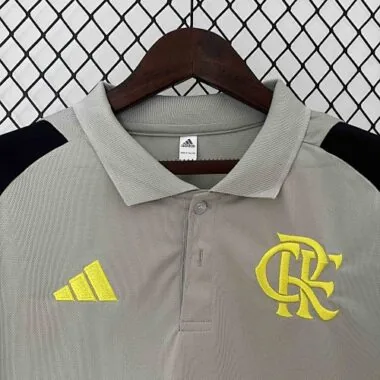 2024 Flamengo Training Gray Polo Shirt Jersey