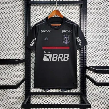 23-24 All sponsor+patch Flamengo Black Soccer Jerseys
