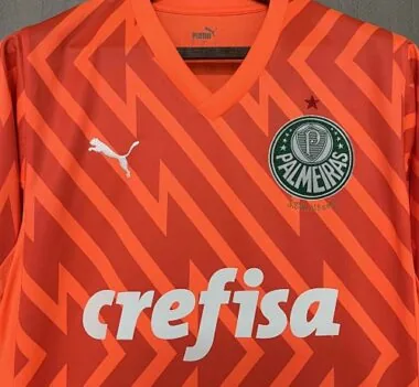 Equipamento laranja de guarda-redes do Palmeiras 24-25