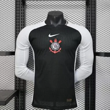 25-26 Corinthians Away Player Version Long Sleeves Kit Soccer AAAAJersey Yupoo