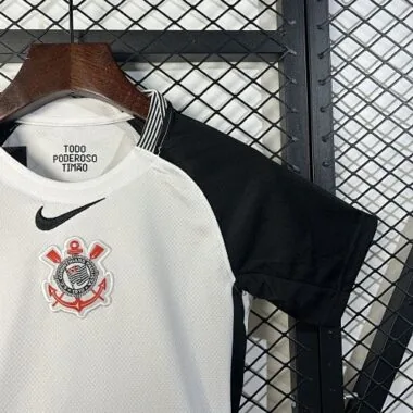 25-26 Corinthians Home Kid Kits Youth Apparels Soccer