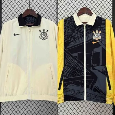 2024 Corinthians Trench Coat Reversible Windbreaker Double-Sides Jacket Soccer AAAAJersey Yupoo