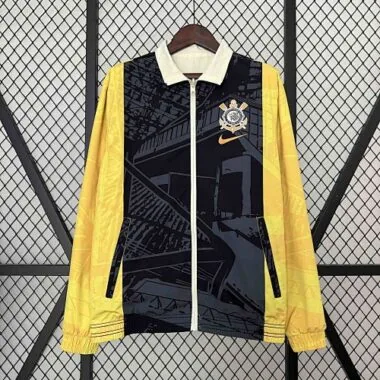 2024 Corinthians Trench Coat Reversible Windbreaker Double-Sides Jacket Soccer