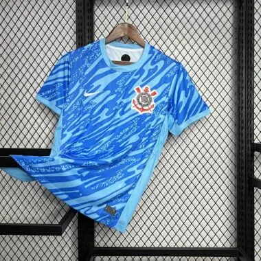 24-25 Corinthians Goalkeeper Blue Kit Soccer Unifrom