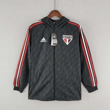 22-23 Sao Paulo Windbreaker Black Red and White