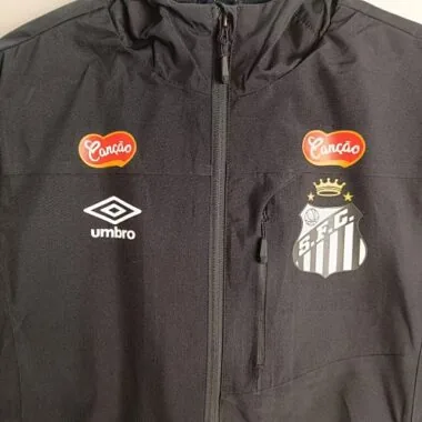 25-26 Santos Black Windbreaker Kit Soccer