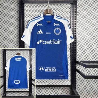 25-26 All Sponsor Cruzeiro Home Blue Kit Soccer AAAAJersey Yupoo