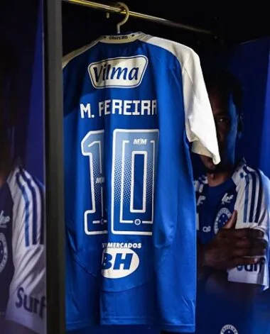 25-26 Maglia da calcio blu da casa del Cruzeiro con tutti gli sponsor