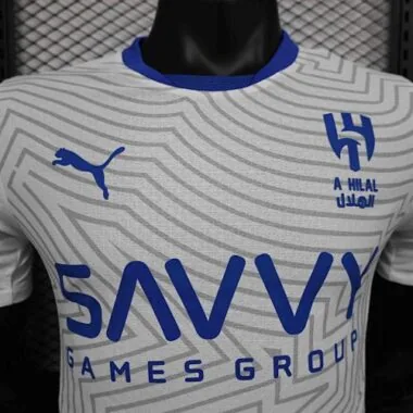 Maglia da trasferta dell'Al-Hilal Saudi, versione giocatore, 24-25, abbigliamento sportivo