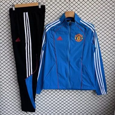 26-27 Manchester United Blue Windbreaker Jackets Kit Soccer T-Shirt