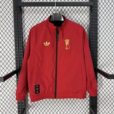 26-27 Manchester United Red Windbreaker Jackets Kit Soccer T-Shirt