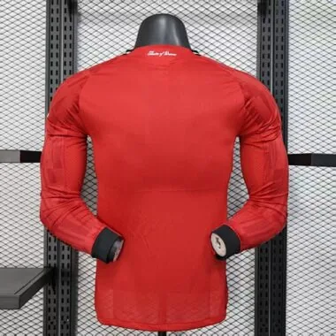 25-26 Manchester United Home Long Sleeves Kit Player Version Soccer