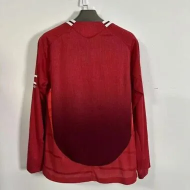 25-26 Manchester United Home Red Long Sleeves Kit Soccer T-Shirt