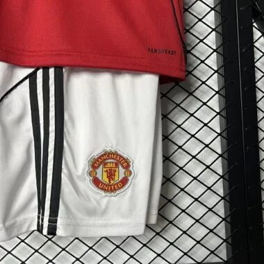 25-26 Manchester United Home Kids Kit Soccer T-Shirt