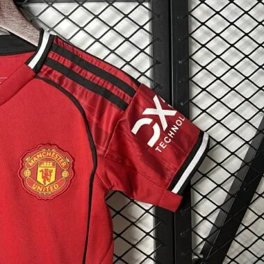 25-26 Manchester United Home Kids Kit Soccer T-Shirt