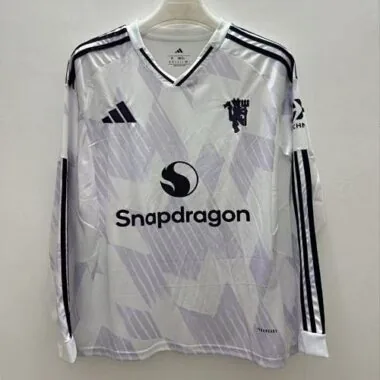 25-26 Manchester United Away Long Sleeves Kit Soccer T-Shirt