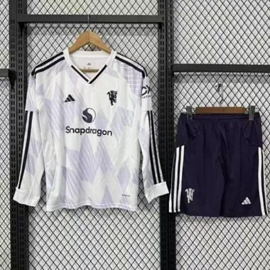 25-26 Manchester United Away White Long Sleeves Kit Soccer T-Shirt