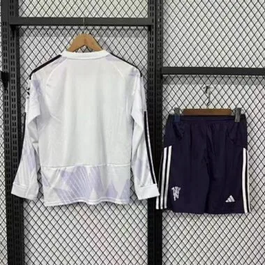 25-26 Manchester United Away White Long Sleeves Kit Soccer T-Shirt