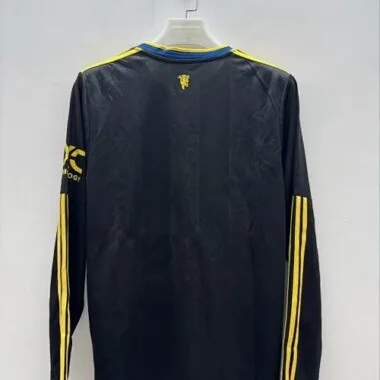 25-26 Manchester United Third Black Long Sleeves Kit Soccer T-Shirt