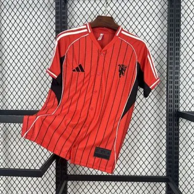 25-26 Manchester United Baseball Uniform Kit Soccer T-Shirt