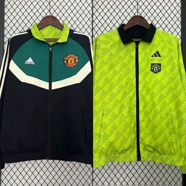 2024 Manchester United Trench Coat Reversible Windbreaker Double-Sides Jacket