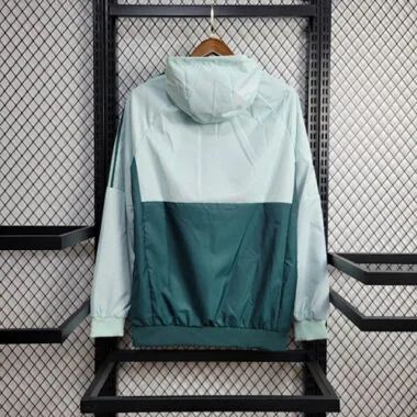 23-24 Manchester United White and Green Windbreaker Jacket Football
