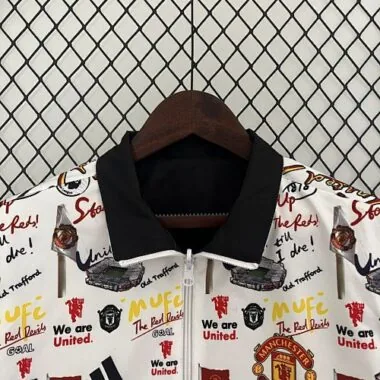 23-24 Manchester United Reversible Windbreaker Black&White Double-Sides Jacket Best Jerseys