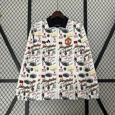 23-24 Manchester United Reversible Windbreaker Black&White Double-Sides Jacket Best Jerseys