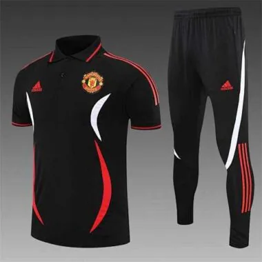 Manchester United Polo black and white-red
