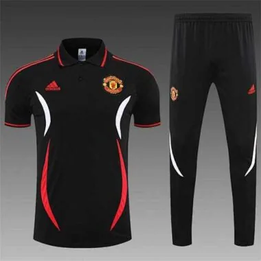Manchester United Polo black and white-red